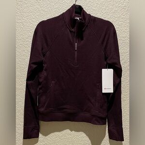 Lululemon NWT Engineered Warmth Half Zip Merino Wool Pullover Sweater Maroon 6